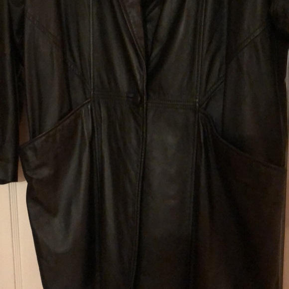 Vintage Pelle Black Leather Coat - Picture 4 of 4